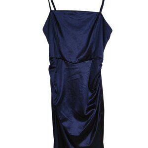 Blue satin mini dress